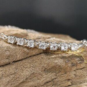 Bolo Bracelet Sterling Silver JWBR Diamond Accent Adjustable Station Sz 5 to 9